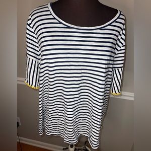 W5‎ Womens Plus Size Striped Shirt 3X navy blue